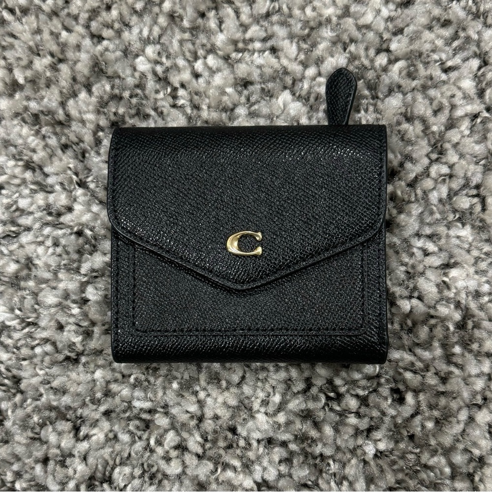 Coach Trifold Wallet Black New Without Tags